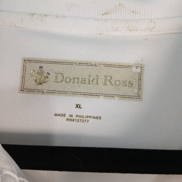 DONALD ROSS MENS WHITE GOLF POLO, SIZE XL - Picture 3 of 5